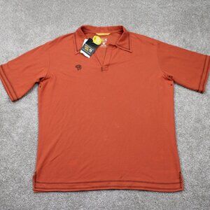 Mountain Hardwear Strider Rock Polo Shirt NWT Mens XL Orange Cotton/Poly S/S